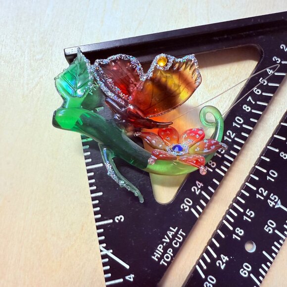 Vintage Ashton Drake Heirloom Butterfly Sunlight and Shadows Glass Ornament - Picture 7 of 16